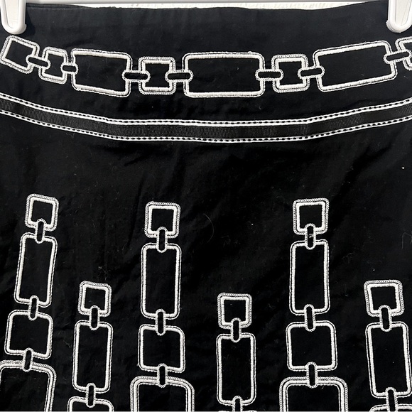 Heart Soul Skirt Womens Size 3 A Line Black Embroidered Chain Link Back Zipper - Picture 2 of 10